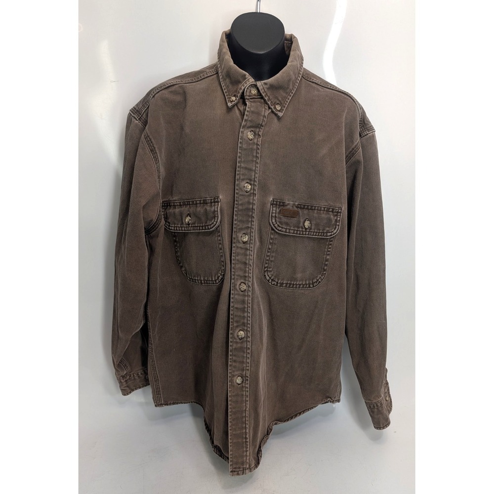 Vintage Carhartt Men's Heavy Cotton Shirt - Size MED in Brown